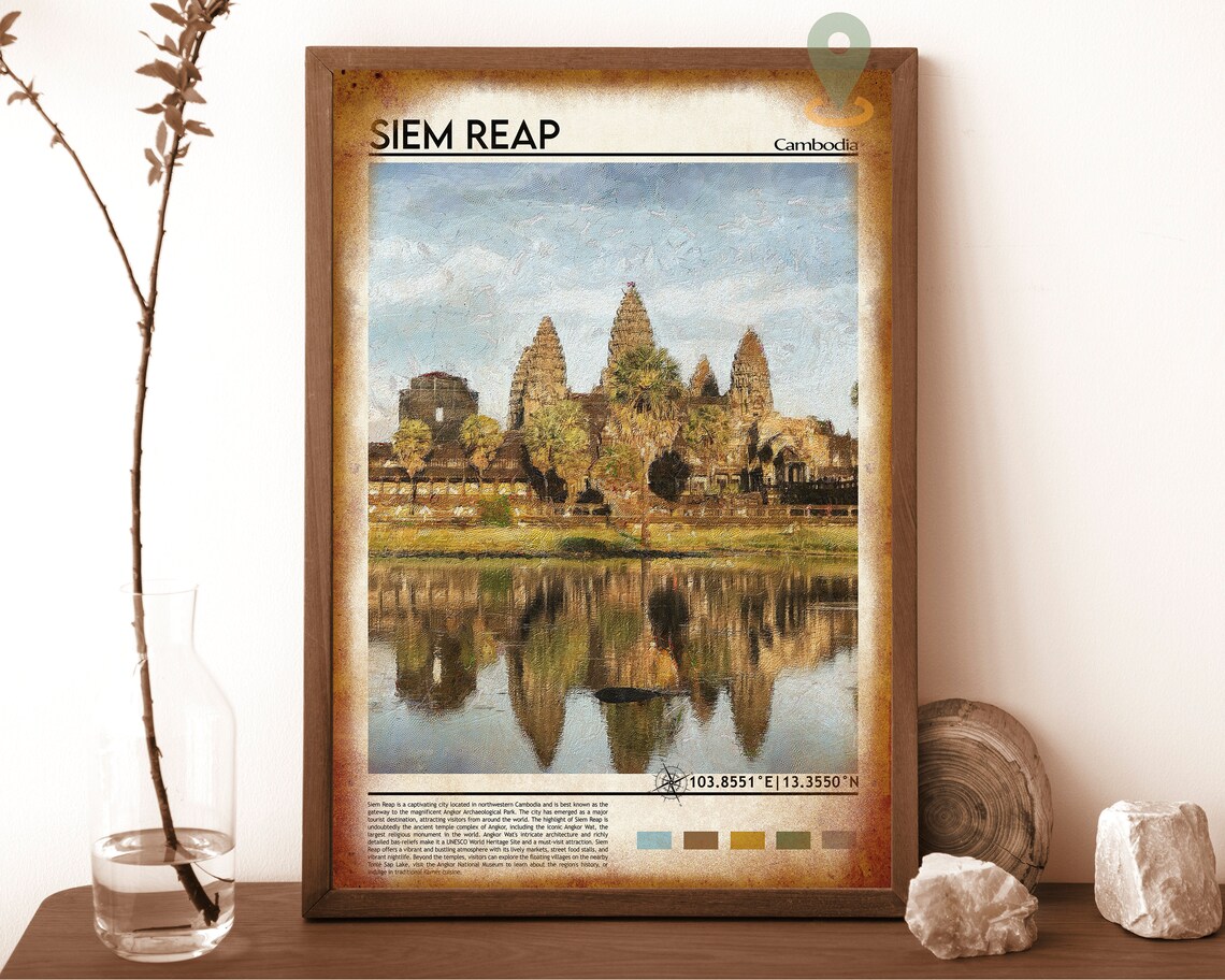 Siem Reap Print Siem Reap Poster Siem Reap Wall Art Siem Reap Travel Print Siem Reap Art Print Siem Reap Artwork Cambodia Travel Print - Image 6