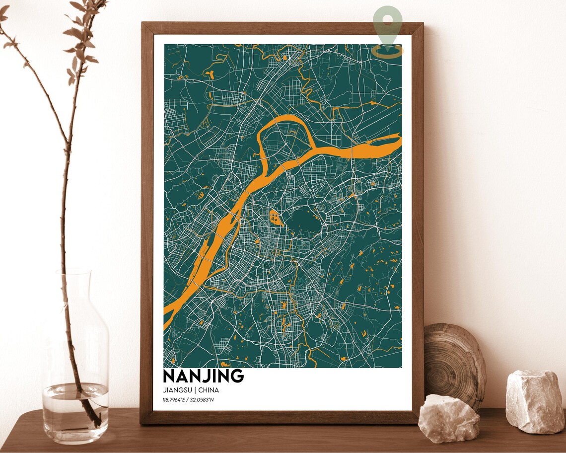 Nanjing Map Nanjing Map Print Nanjing Wall Art Nanjing Travel Poster Nanjing Poster Nanjing Photo Nanjing City Map Nanjing China Art