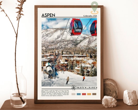 Aspen Print Aspen Art Aspen Poster Aspen Photo Aspen Poster Print Aspen Painting Aspen Travel Poster Aspen Wall Art Aspen Ski Resort