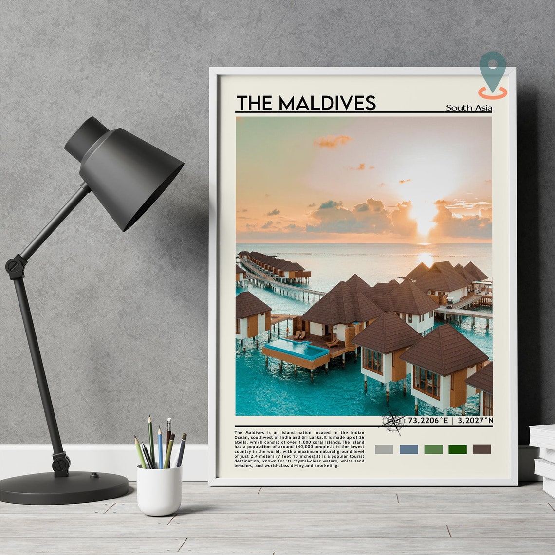 The Maldives Print The Maldives Art The Maldives Poster The Maldives Photo The Maldives Painting Mal Poster Vintage Poster - Image 5