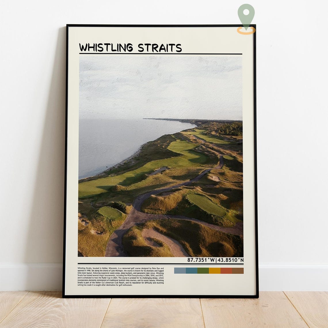 Whistling Straits Wisconsin Championship Golf Course Aerial Poster - Image 4