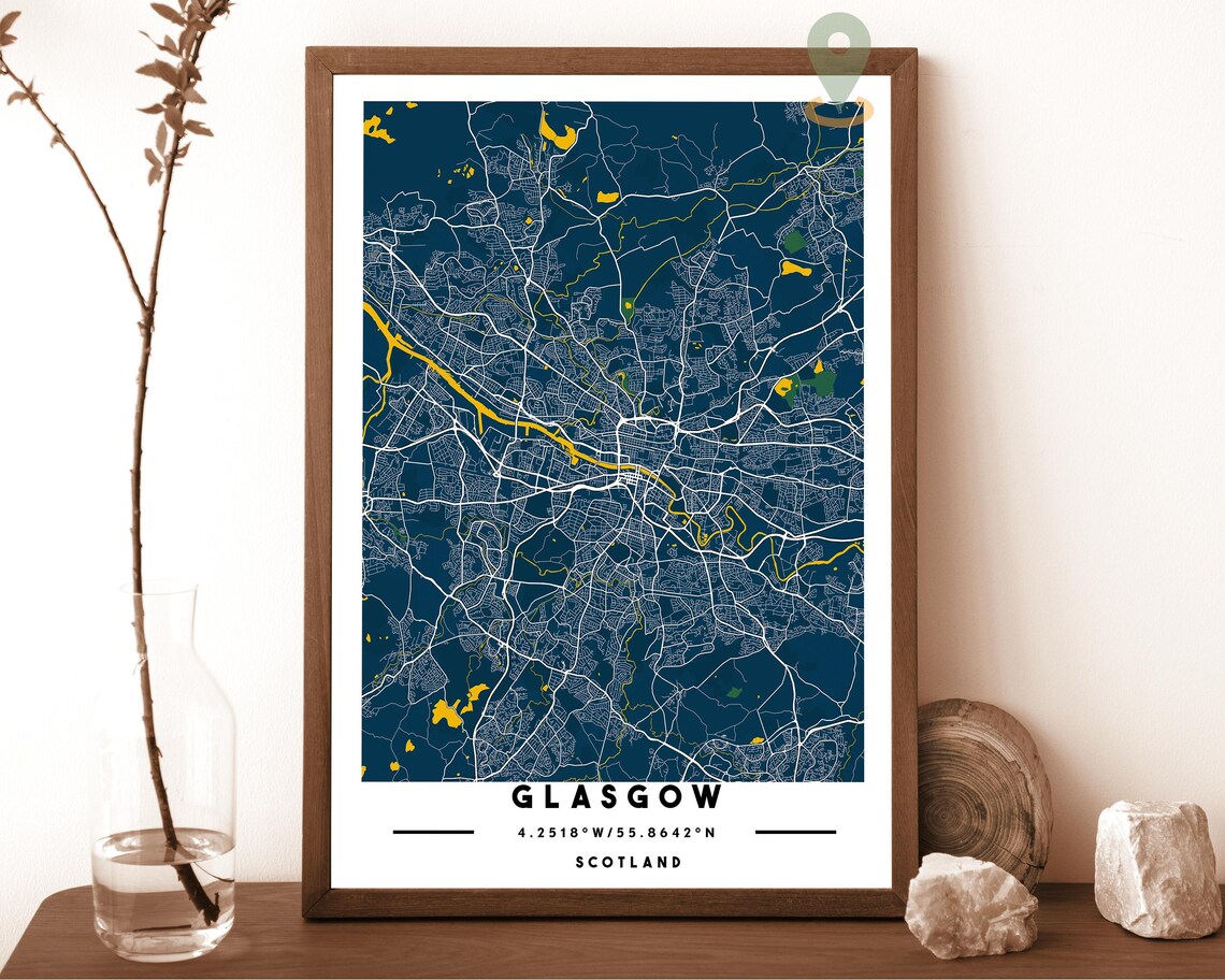 Glasgow Scotland Minimal Cream Street Map City Art Travel Poster - Image 6
