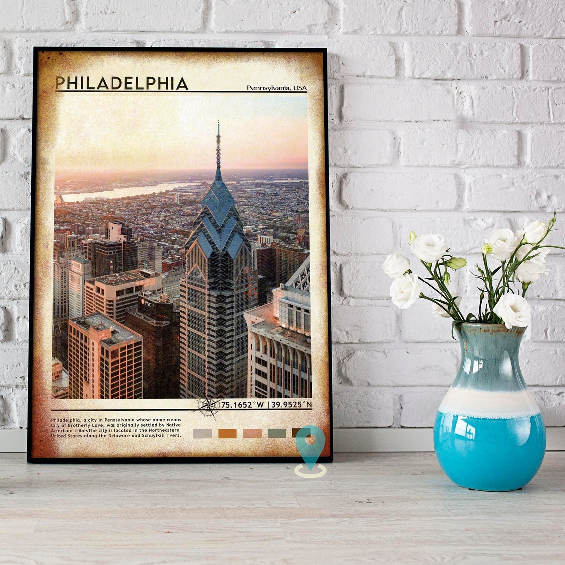 Philadelphia Travel Poster Philadelphia Print Philadelphia Wall Art Philadelphia Vintage Poster Philadelphia Photo Pennsylvania Print - Image 5