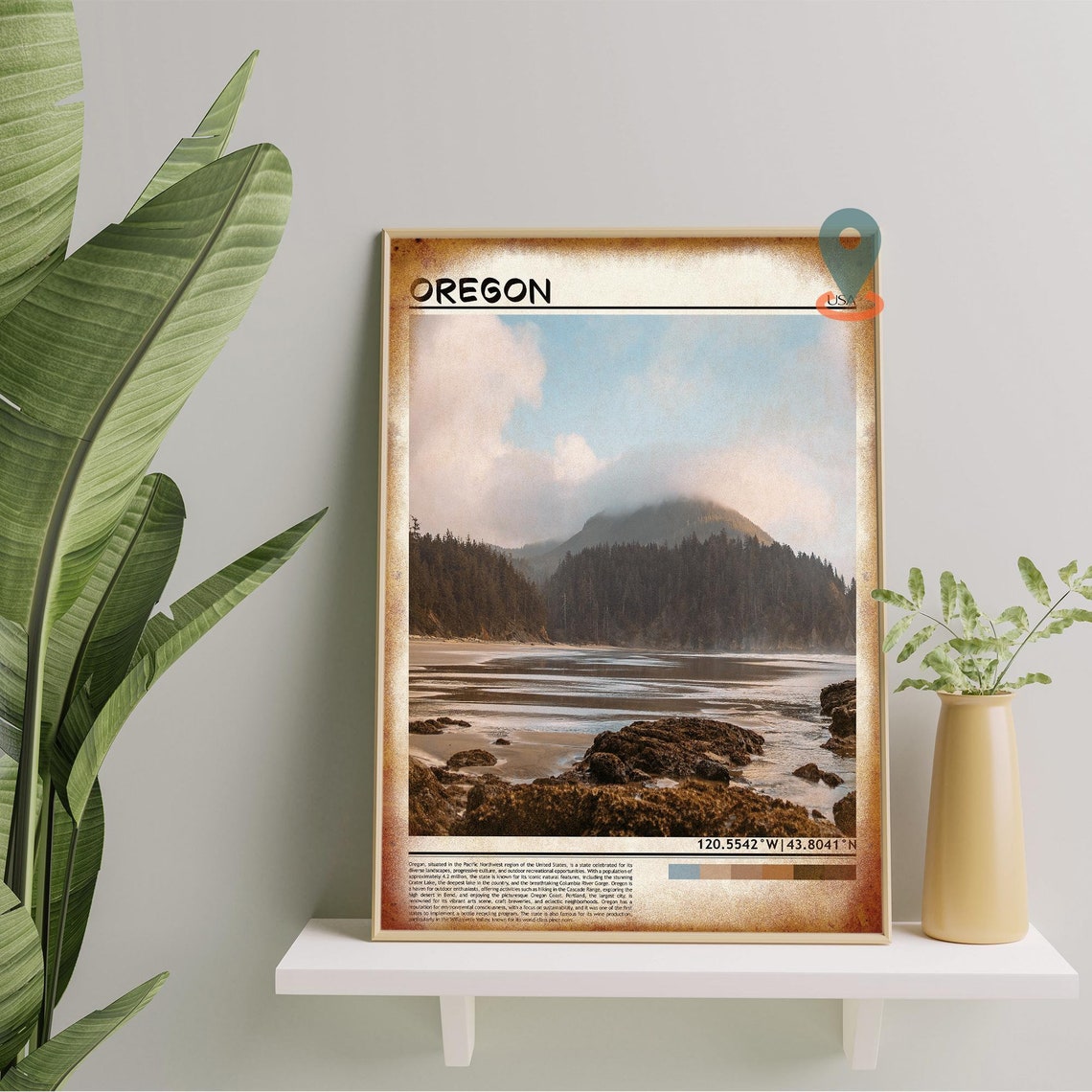 Oregon USA Scenic Misty Pacific Coast Cliffs Photo Home Decor Wall Art - Image 5