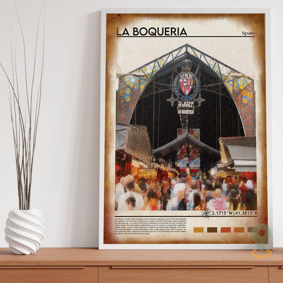 La Boqueria Print La Boqueria Wall Art La Boqueria Poster La Boqueria Photo La Boqueria Poster Print La Boqueria Barcelona Las Ramblas - Image 3