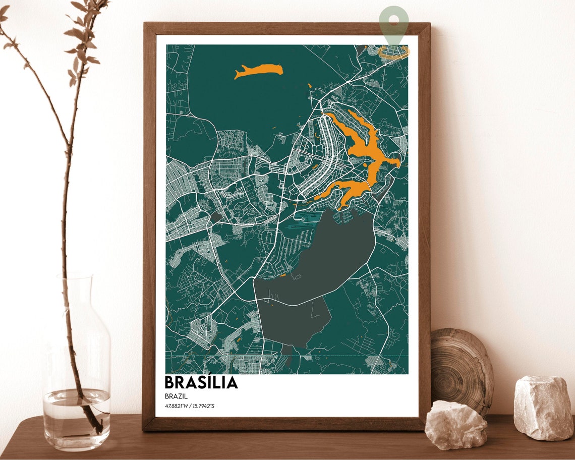 Brasilia Map Brasilia Map Print Brasilia Personalized Map Brasilia Wall Art Brasilia Travel Poster Brasilia Poster Brasilia Brazil Art - Image 5