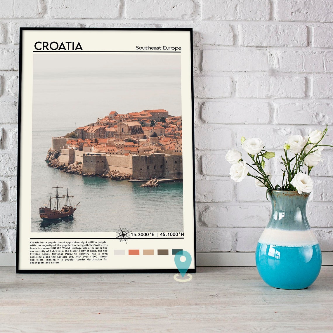 Croatia Print Croatia Art Croatia Poster Croatia Photo Croatia Poster Print Croatia Painting Zagreb Travel Poster Vintage Poster - Image 5