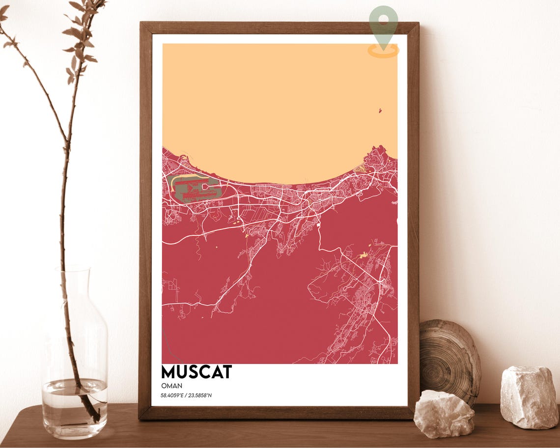 Muscat Map Muscat Map Print Muscat Wall Art Muscat Travel Poster Muscat Poster Muscat Photo Muscat City Map Muscat Oman Poster - Image 4