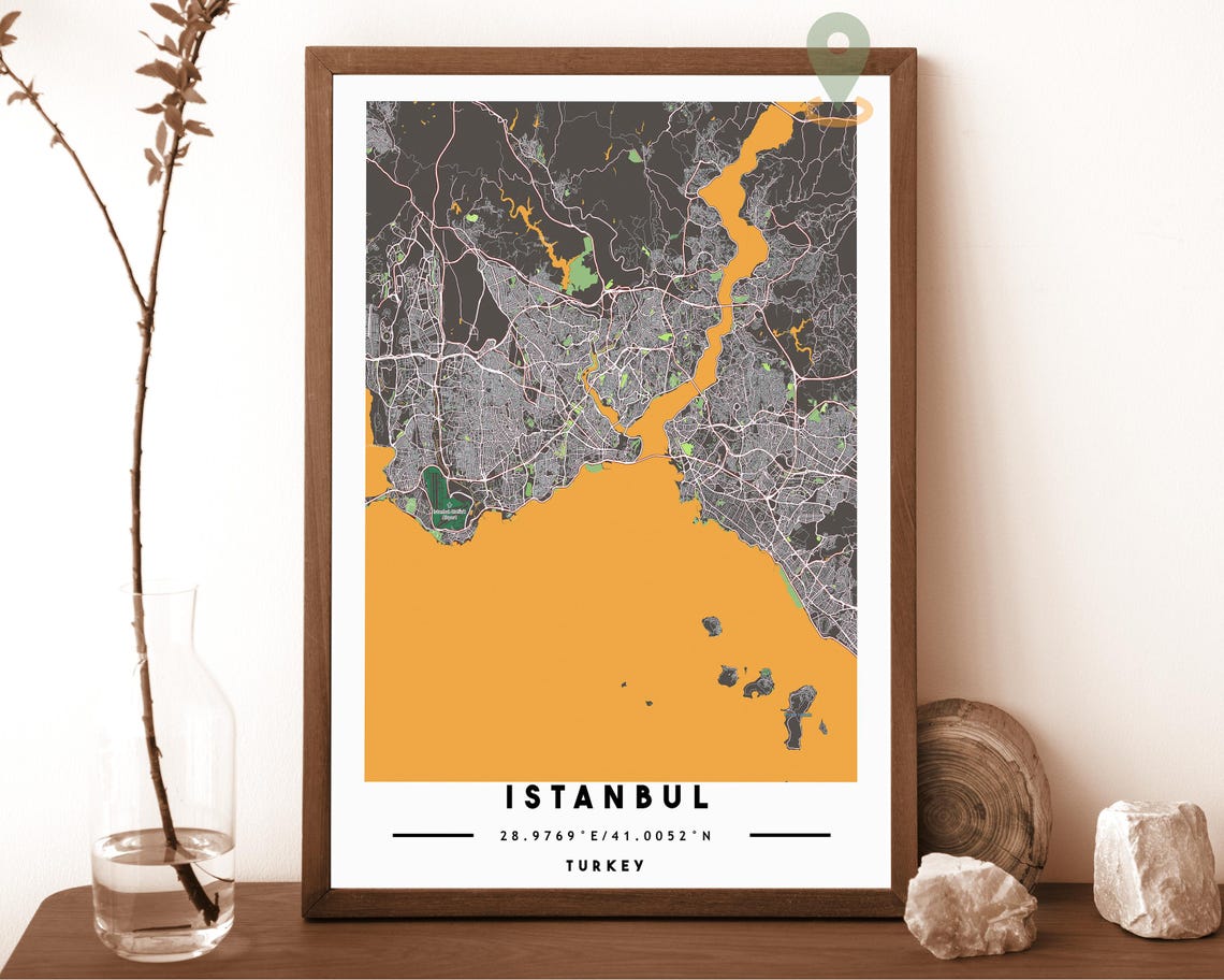Istanbul Map Istanbul Map Print Istanbul Wall Art Istanbul Travel Poster Istanbul Poster Istanbul Photo Istanbul City Istanbul Turkey - Image 2