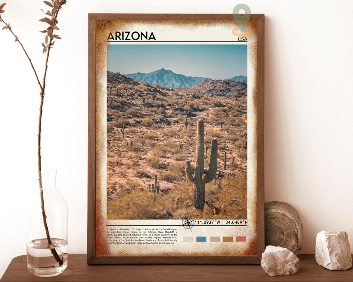 Arizona Print Arizona Photo Arizona Poster Arizona Painting Arizona Artwork Arizona City Phoenix Poster Arizona Gift Arizona State - Image 6