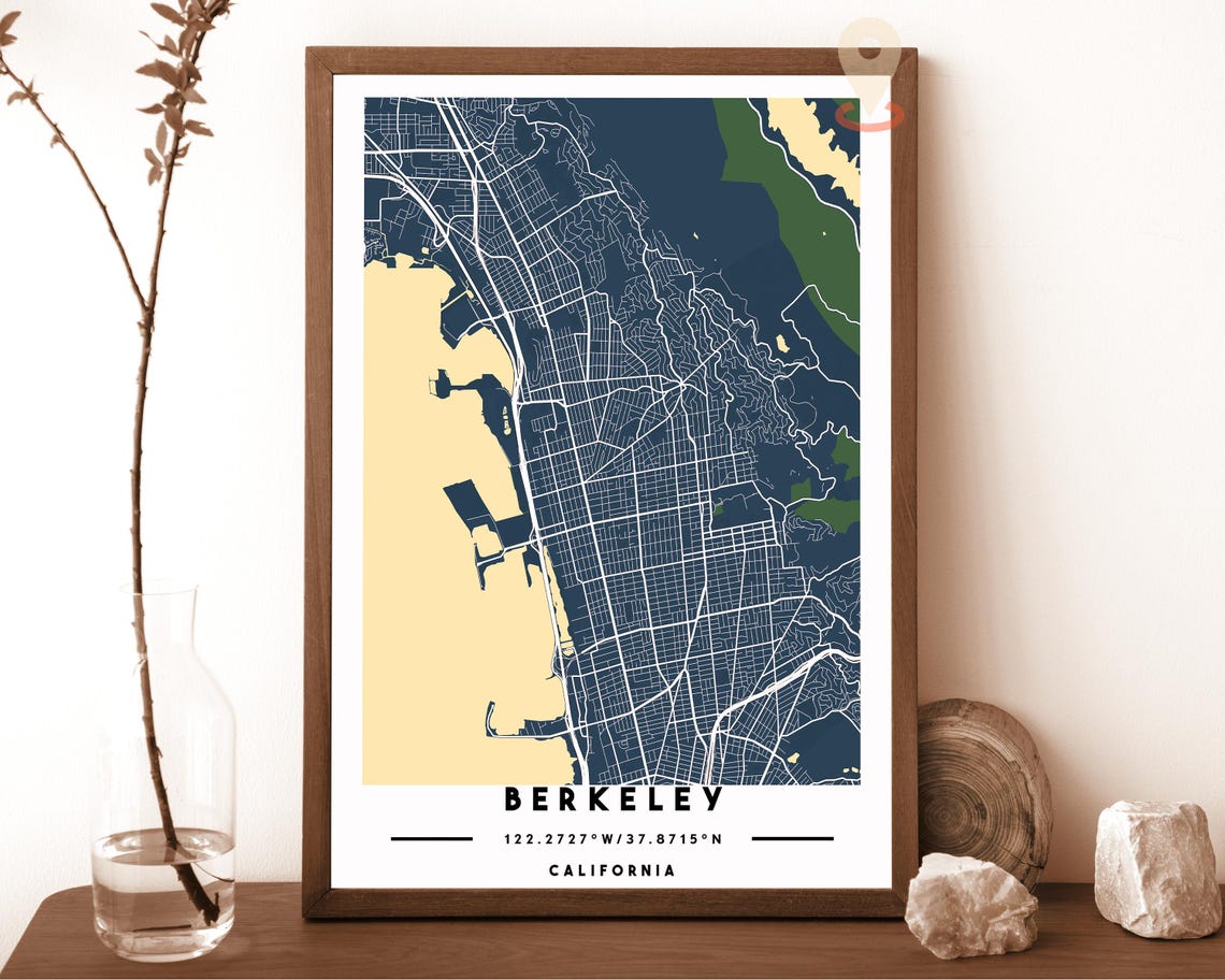 Berkeley California City Street Map Modern Poster Wall Decor - Image 2
