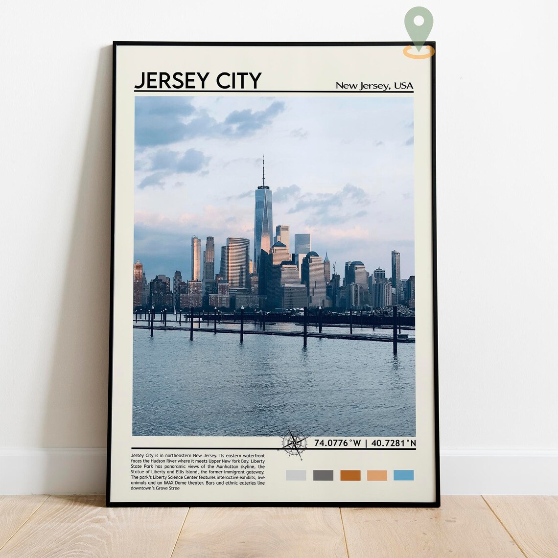 Jersey City New Jersey Manhattan Skyline Photo Travel Wall Art - Image 2