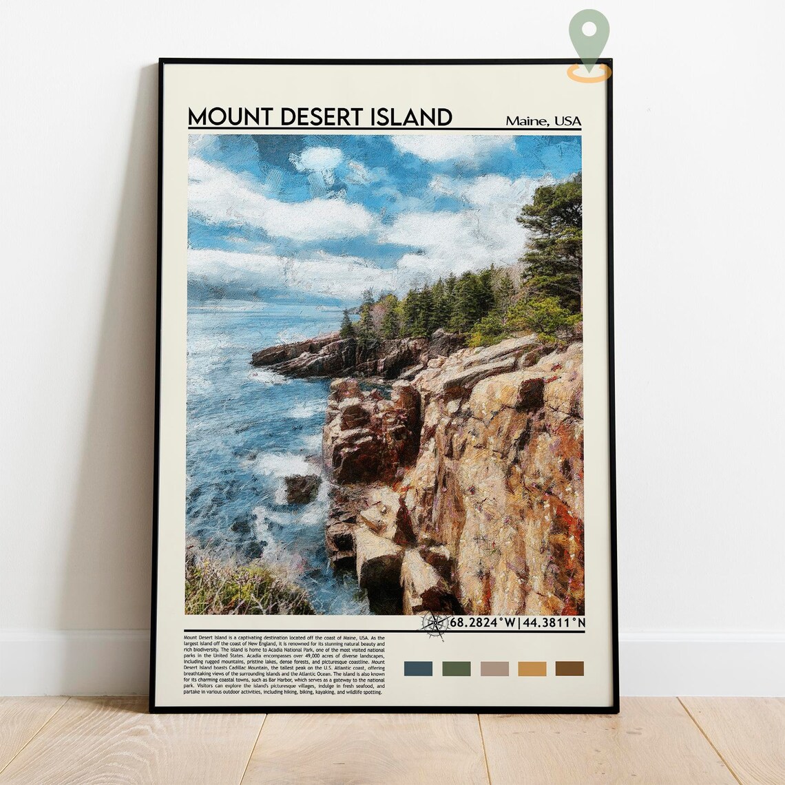 Mount Desert Island Maine Rocky Acadia Coastline Photo Poster - Image 3
