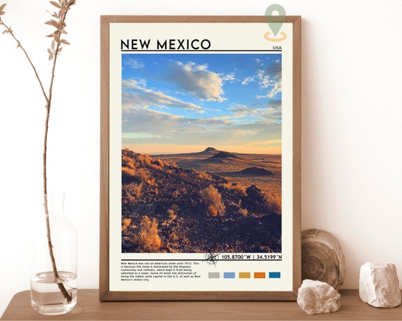 New Mexico Travel Poster New Mexico Print New Mexico Wall Art New Mexico Vintage Poster New Mexico United States Poster Print