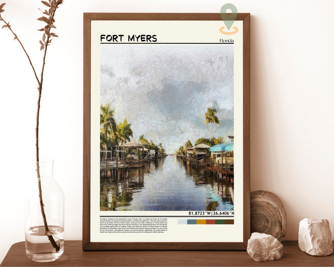 Fort Myers Print Fort Myers Poster Fort Myers Wall Art Fort Myers Travel Print Fort Myers Art Print Fort Myers Artwork Florida Print