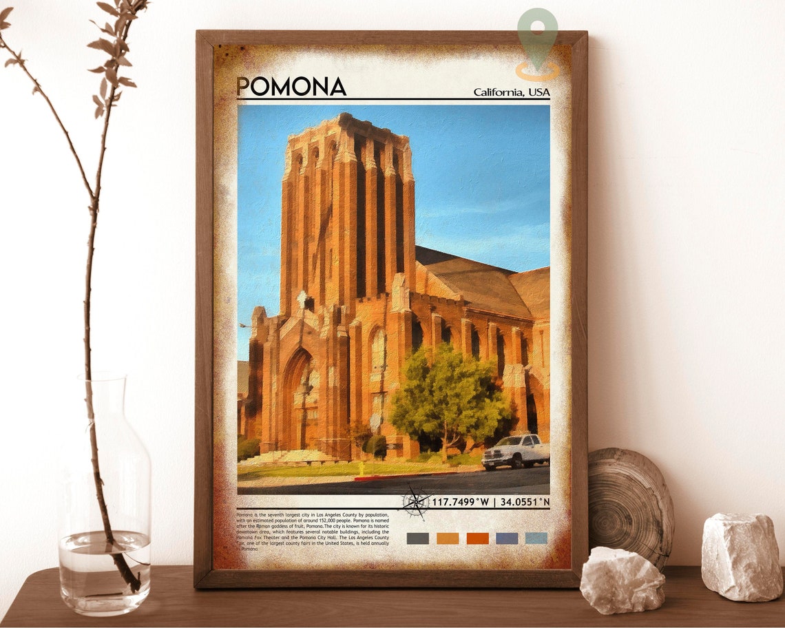 Pomona Print Pomona Poster Pomona Wall Art Pomona Travel Pomona Art Print Pomona City Artwork Pomona Photo Pomona California Print - Image 6