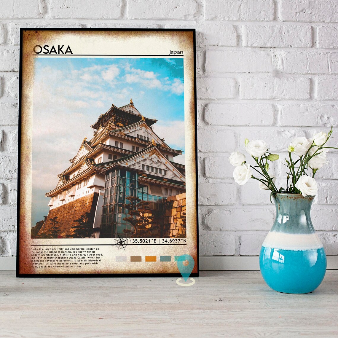 Osaka Castle Japan Historic Fortress Blue Sky Landmark Travel Poster - Image 5