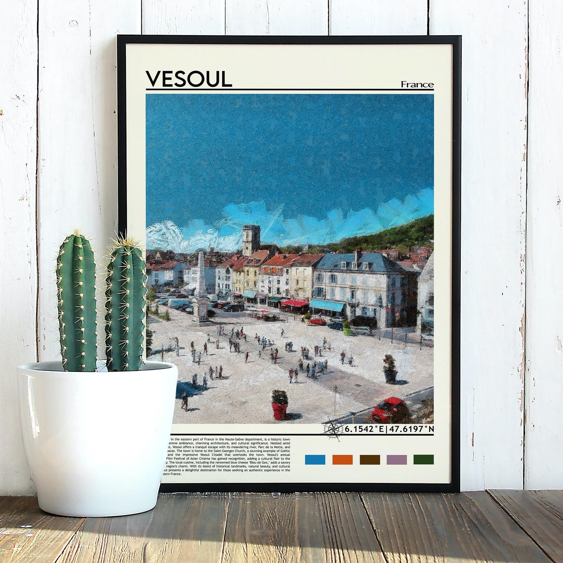 Vesoul Print Vesoul Poster Vesoul Wall Art Vesoul Travel Print Vesoul Art Print Vesoul Artwork Vesoul Photo France Travel Print - Image 3