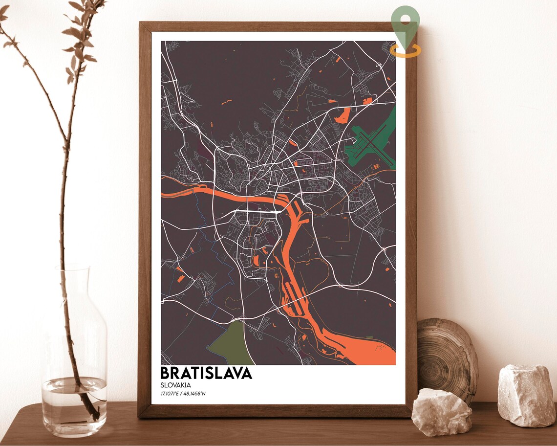 Bratislava Map Travel Poster, Slovakia Art Print - Image 3