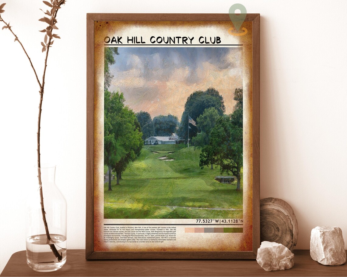 Oak Hill Country Club Pittsford Golf Course Painting Travel Poster - Image 6