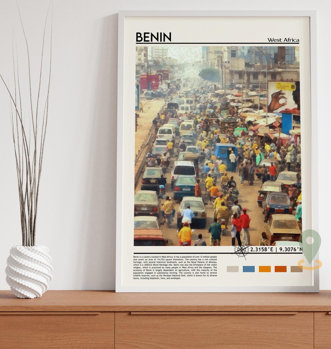 Benin Print Benin Poster Benin Wall Art Benin Travel Benin Art Print Benin Artwork Benin Photo Benin Porto Novo A Print - Image 4