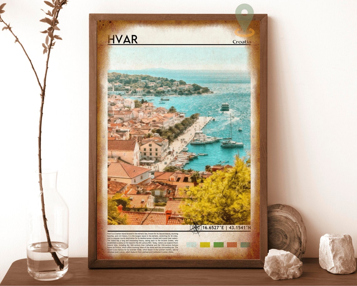 Hvar Croatia Island Harbor Minimalist Travel Wall Decor Poster - Image 6