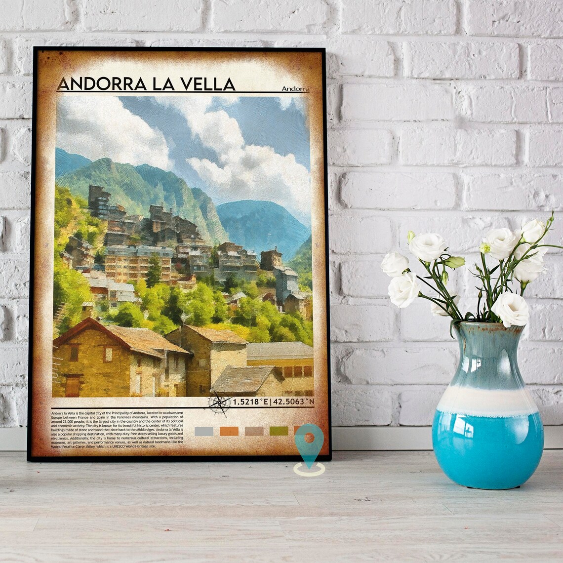 Andorra Print Andorra Poster Andorra Wall Art Andorra Travel Andorra Art Print Andorra Artwork Andorra Photo Iberian Peninsula Print - Image 3