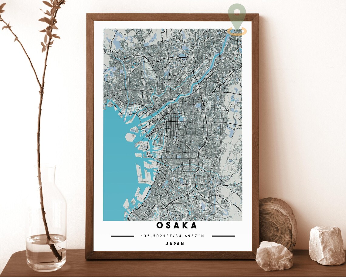 Osaka Japan City Street Map Modern Gold Art Print for Japan Travel Lovers - Image 6