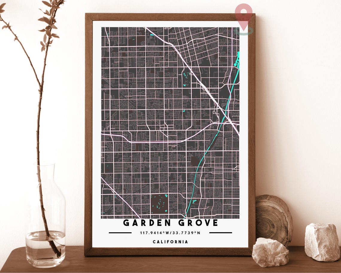 Garden Groove Map Garden Groove Map Print Garden Groove Wall Art Garden Groove Travel Poster Garden Groove Poster Garden Groove Photo - Image 3