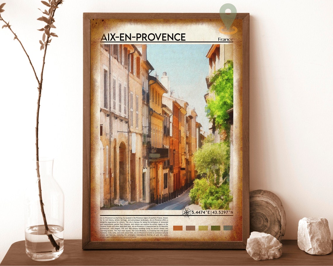Aix En Provence France Old Town Street Architecture Coordinate Poster - Image 6