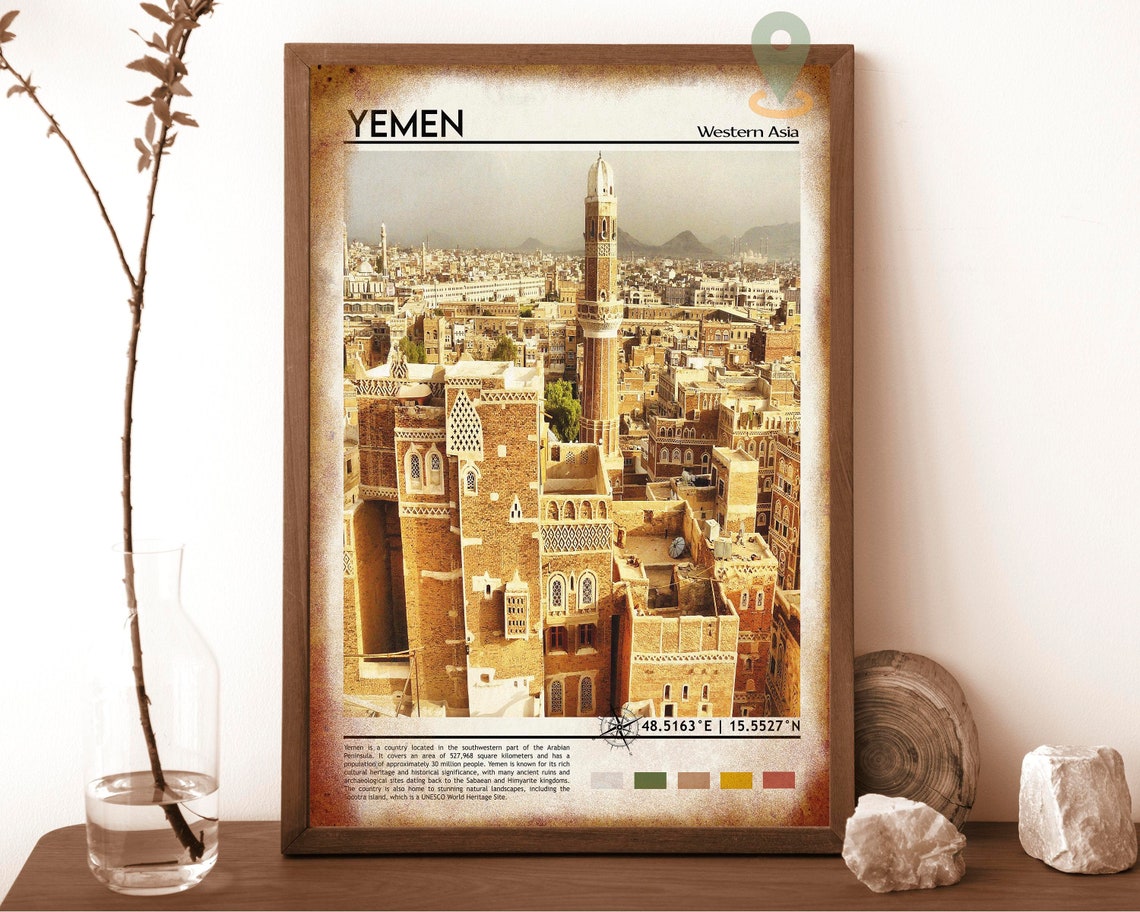 Yemen Print Yemen Photo Yemen Poster Yemen Painting Yemen Artwork Yemen City Sanaa Poster Yemen Wall Art Yemen Wall Art Yemen Decor - Image 6