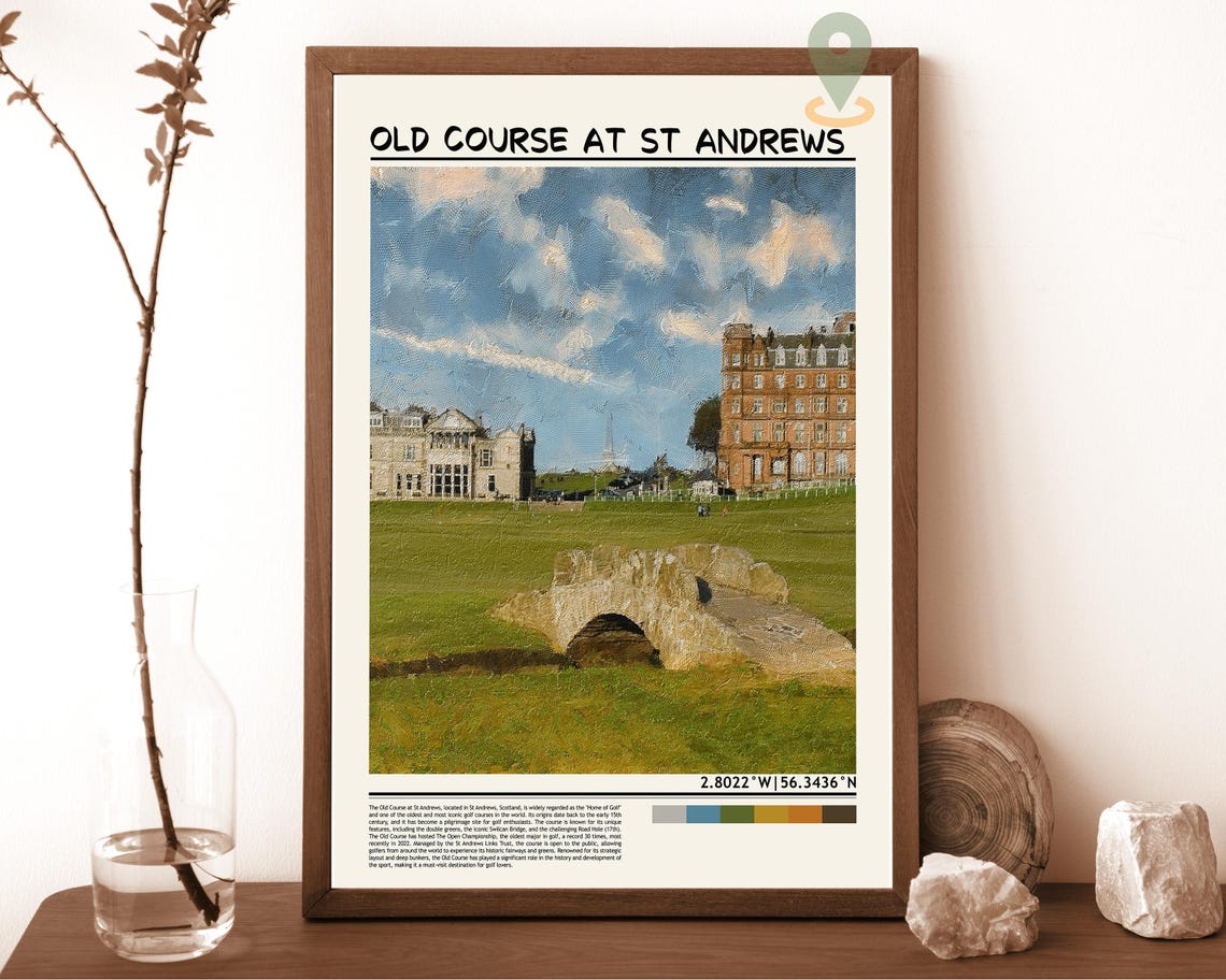 Old Course St Andrews Swilcan Bridge Scotland Golf Poster Art