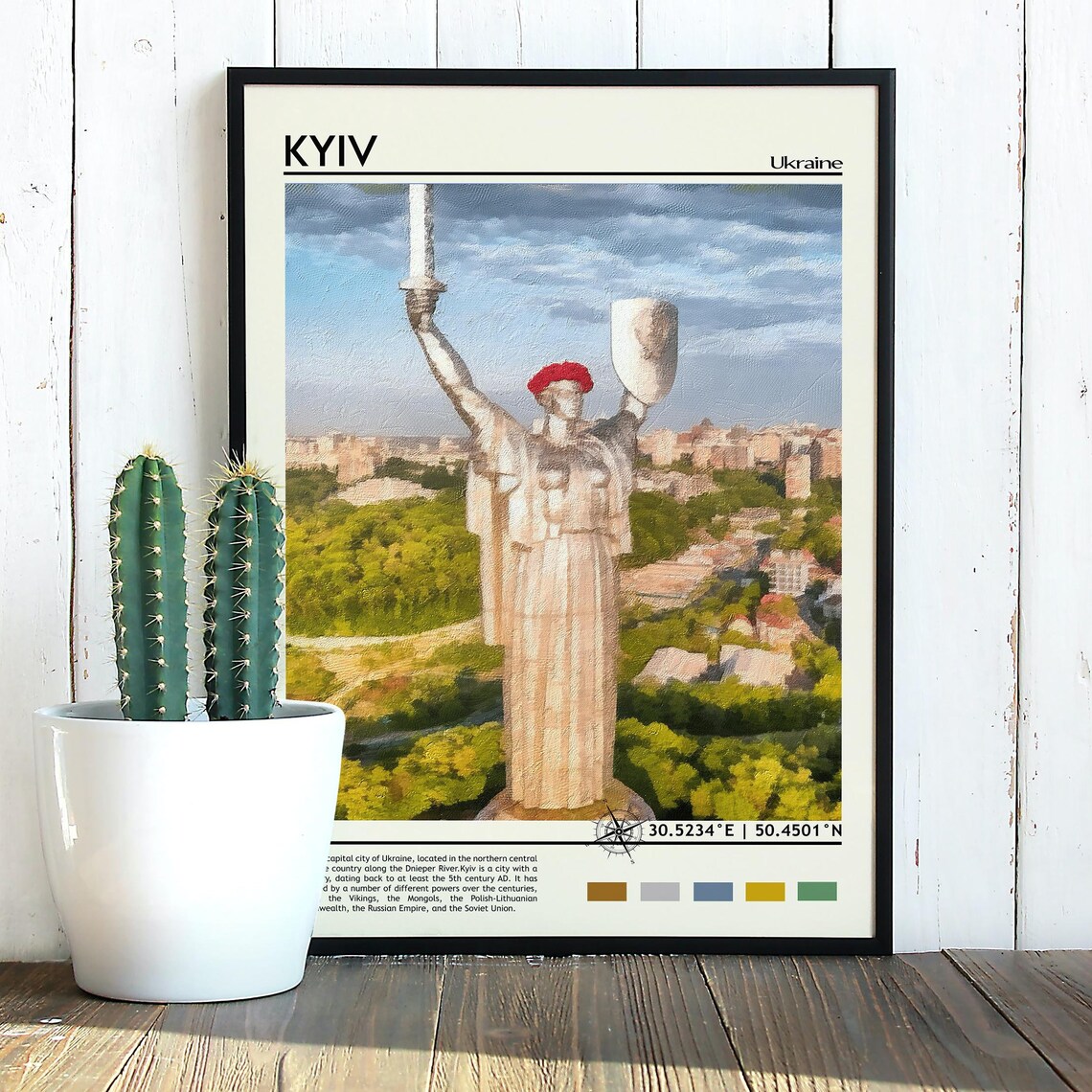 Kyiv Ukraine Motherland Monument Statue Scenic Landmark Poster - Image 3