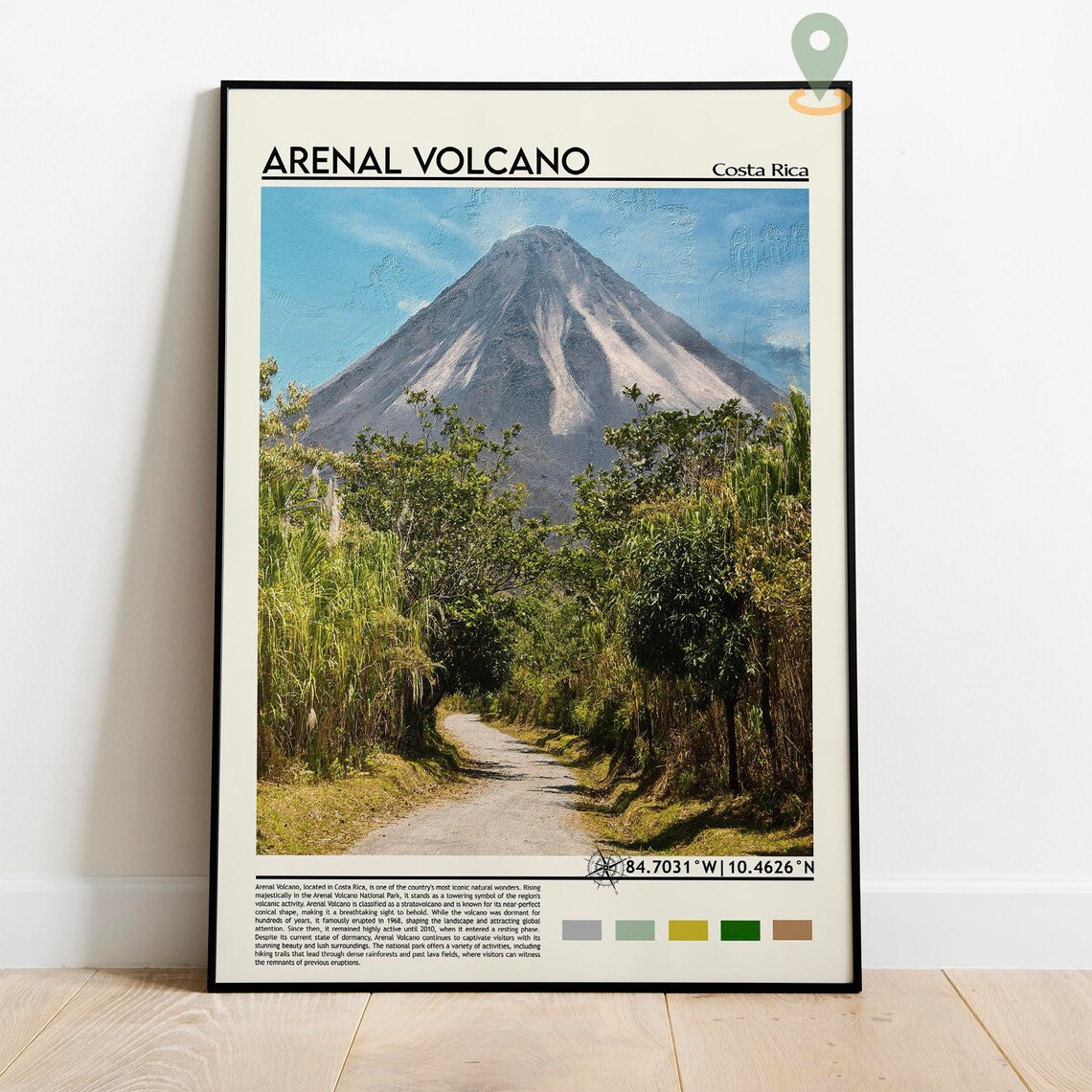 Arenal Volcano Costa Rica Cone Jungle Trail Nature Travel Poster - Image 2