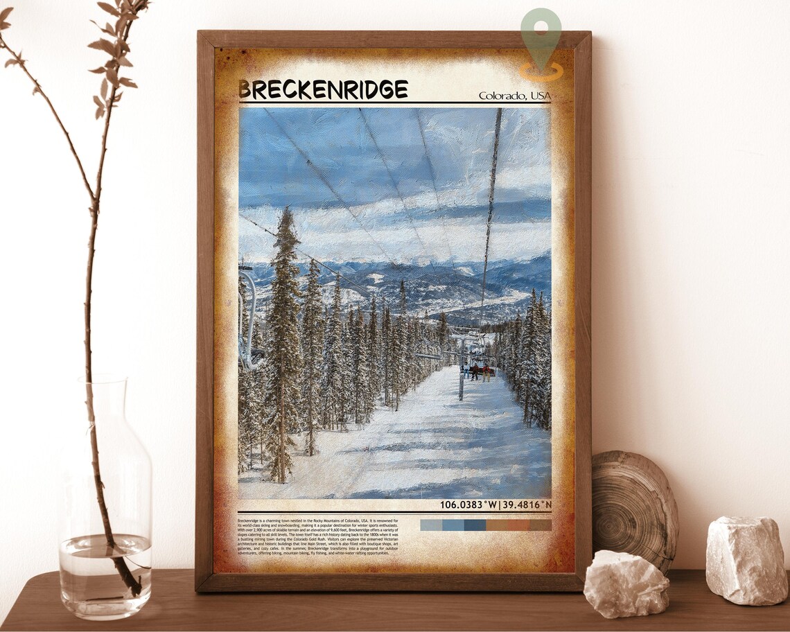 Breckenridge Colorado Ski Lift Snowy Slope View Winter Poster - Image 6