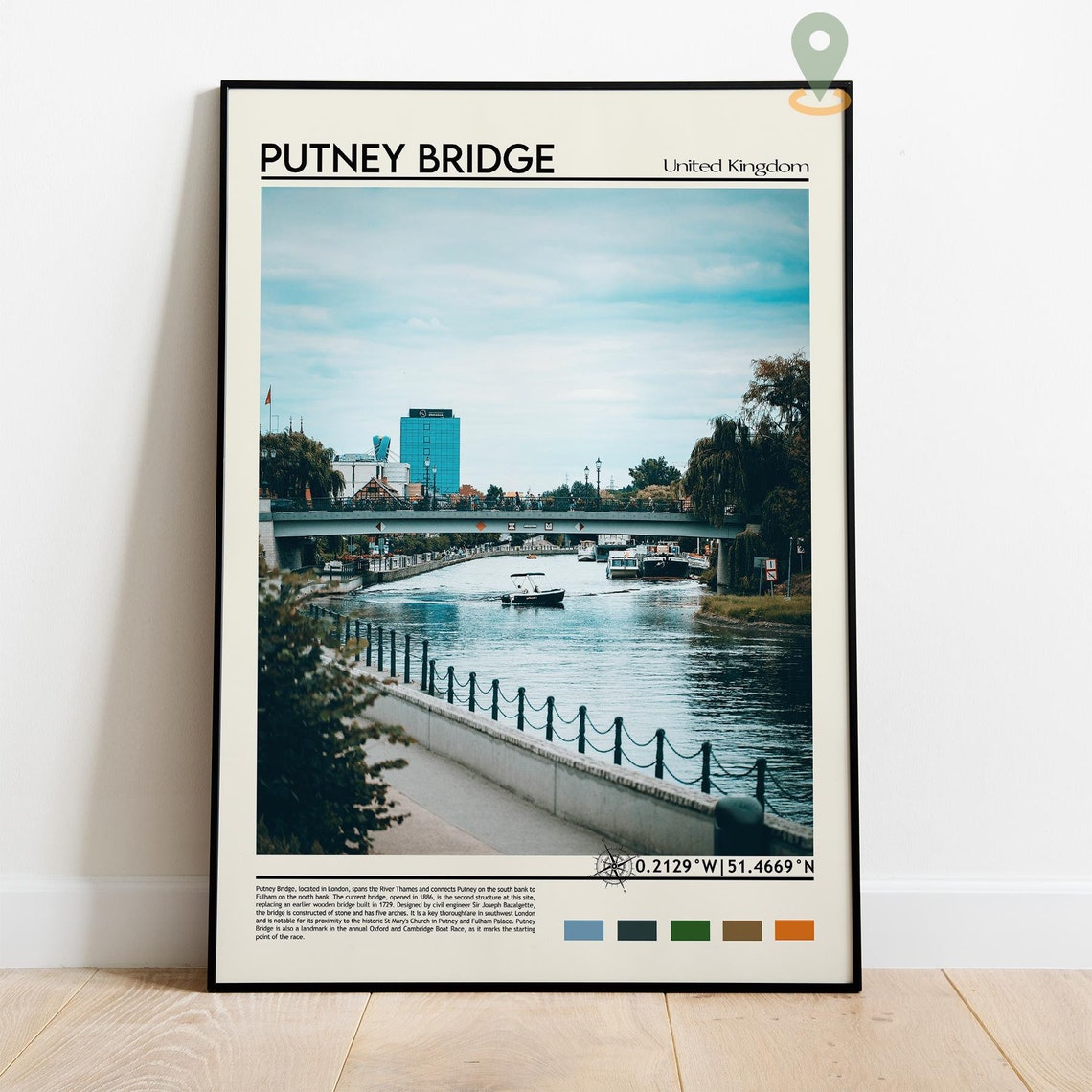 Putney Bridge London Thames River Historic Crossing Scene Poster - Image 5