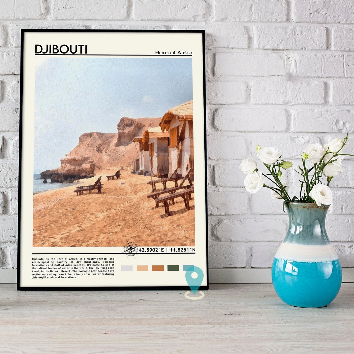Djibouti Print Djibouti Art Djibouti Poster Djibouti Photo Djibouti Poster Print Djibouti Painting Asmara Travel Poster Vintage Art - Image 5