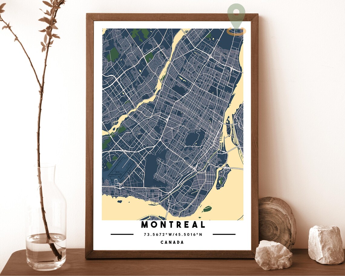 Montreal Canada City Street Map Modern Red Art Print for Bold Modern Walls - Image 6