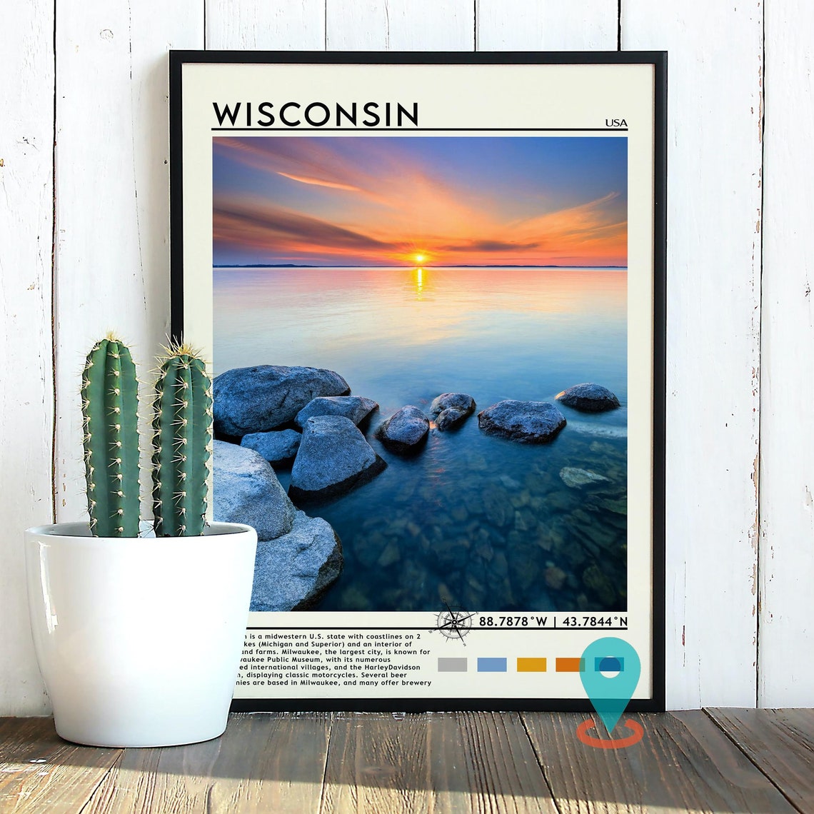 Wisconsin Travel Poster Wisconsin Print Wisconsin Wall Art Wisconsin Vintage Poster Wisconsin Photo Wisconsin Poster Print Usa Poster - Image 3