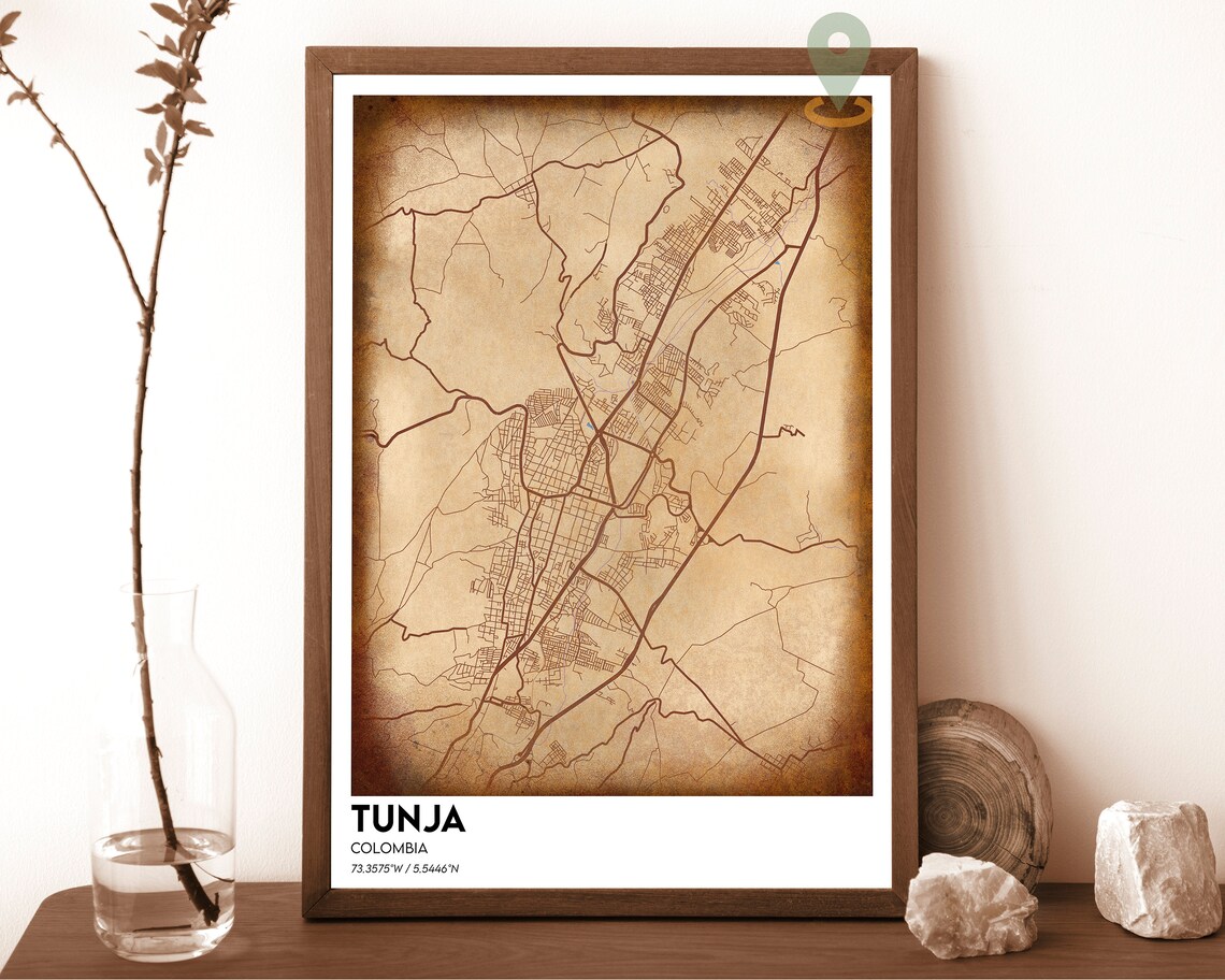 Tunja Colombia Navy Blue Street Map Minimalist Art Decor Poster - Image 2