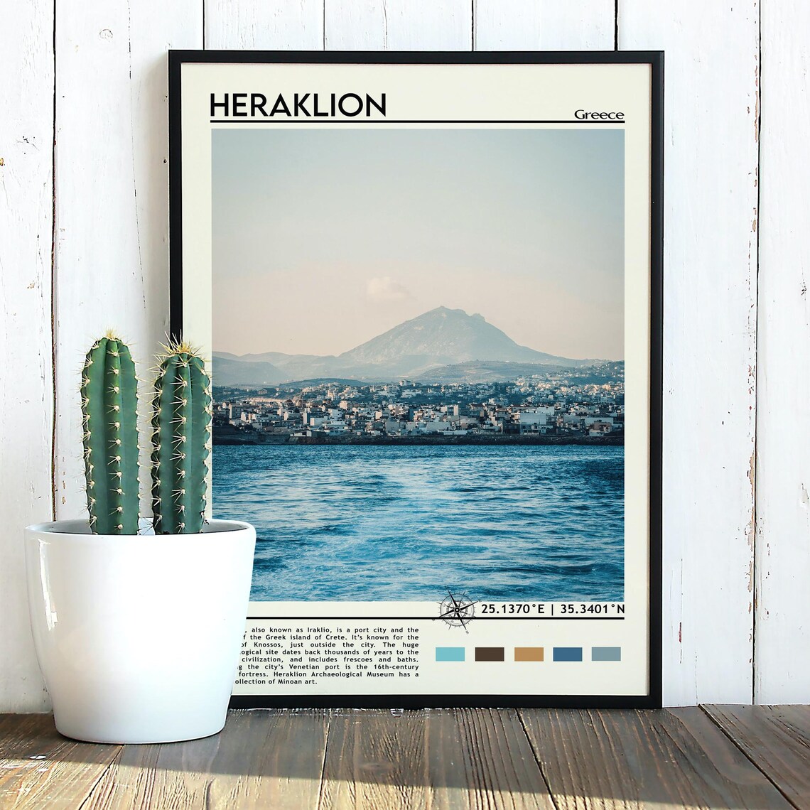 Heraklion Greece Crete Coastal City Travel Poster Seaside Art - Image 2