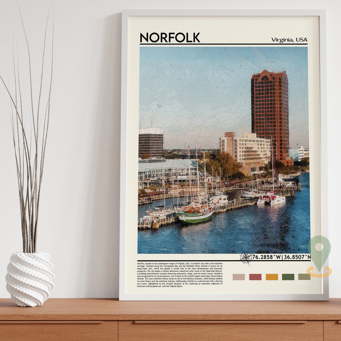 Norfolk Print Norfolk Poster Norfolk Wall Art Norfolk Travel Print Norfolk Art Print Norfolk Artwork Norfolk Photo Virginia Print - Image 5