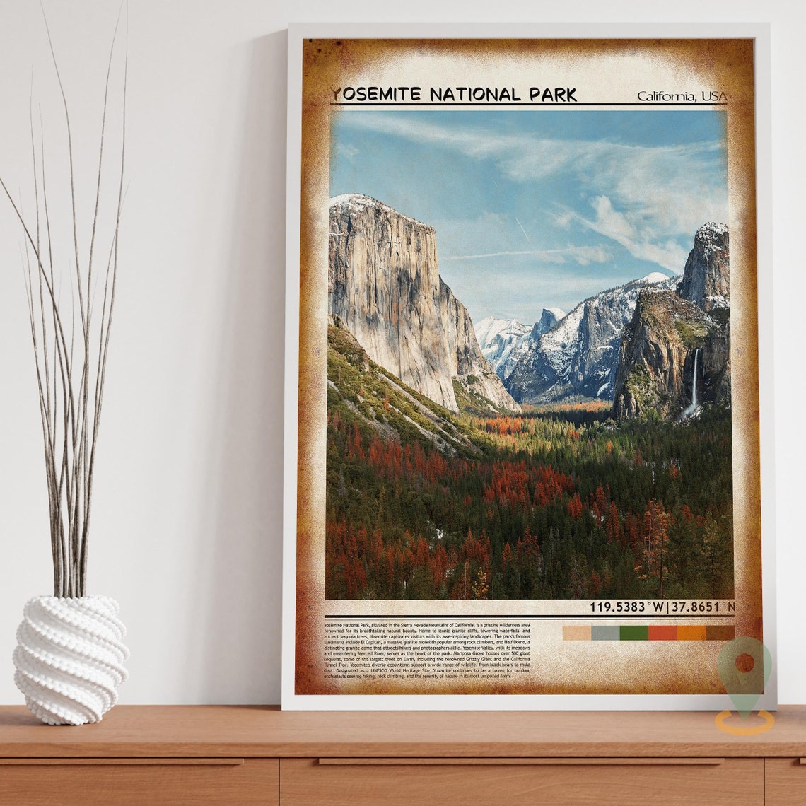 Yosemite National Park El Capitan Granite Valley Waterfall Poster - Image 3