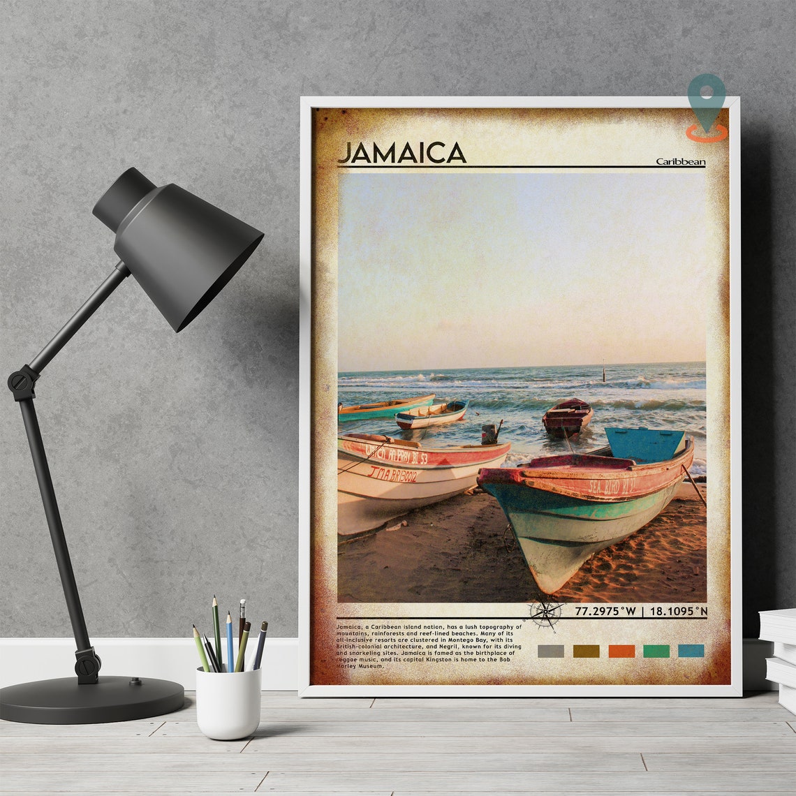 Jamaica Travel Poster Jamaica Print Jamaica Wall Art Jamaica Vintage Poster Jamaica Photo Jamaica Poster Print Kingston Wall Decor - Image 4