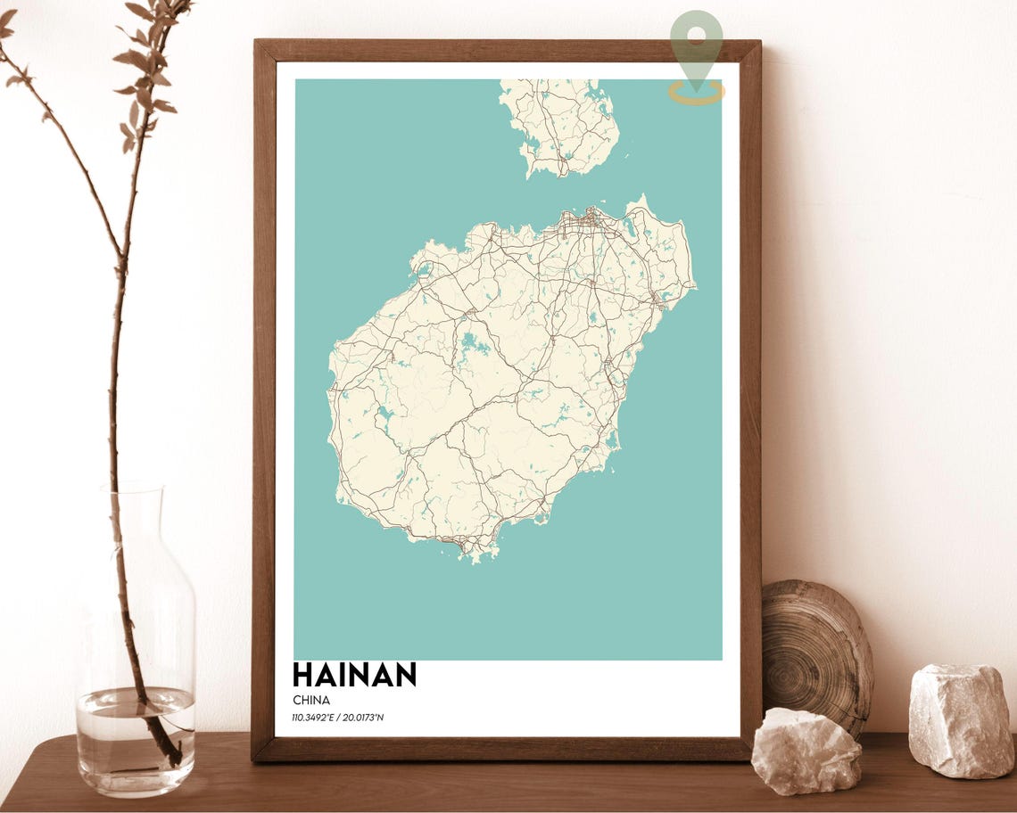 Hainan Map Hainan Map Print Hainan Wall Art Hainan Travel Poster Hainan Poster Hainan Photo Hainan City Map Hainan China - Image 6