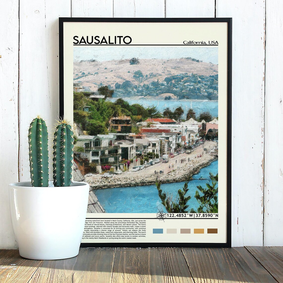 Sausalito California Waterfront Town Photo Bay Area Travel Wall Art - Image 5