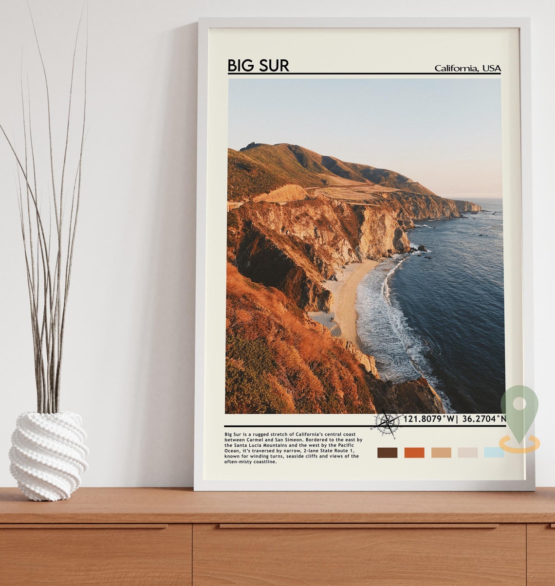 Big Sur Print Big Sur Art Big Sur Poster Big Sur Photo Big Sur Poster Print Big Sur Painting California Travel Print Big Sur Wall Art - Image 4