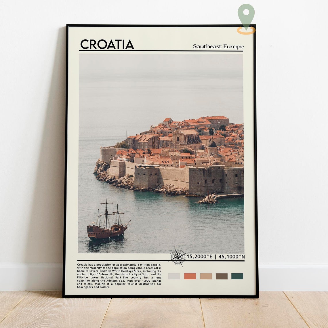 Croatia Print Croatia Art Croatia Poster Croatia Photo Croatia Poster Print Croatia Painting Zagreb Travel Poster Vintage Poster - Image 2