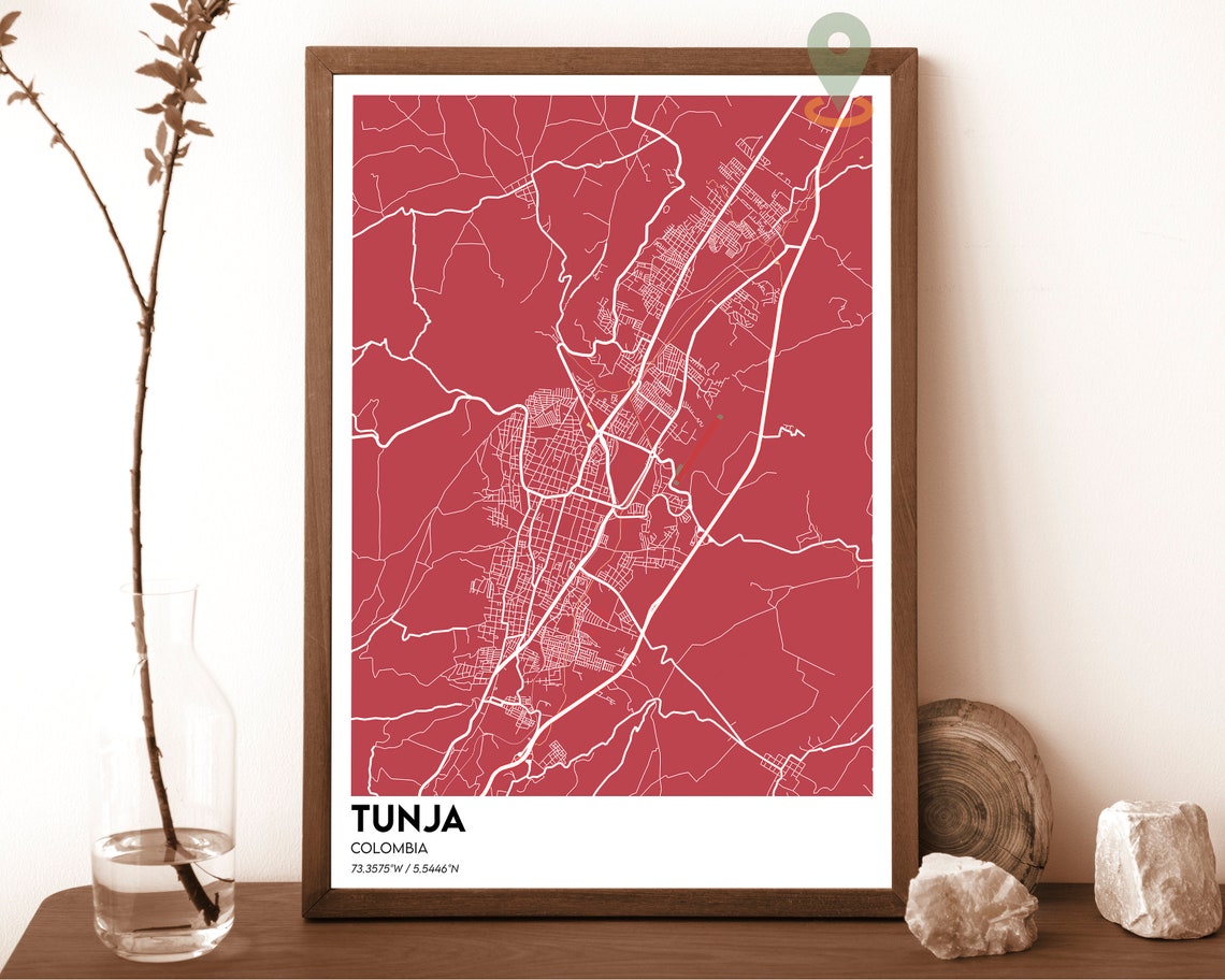 Tunja Colombia Navy Blue Street Map Minimalist Art Decor Poster - Image 3