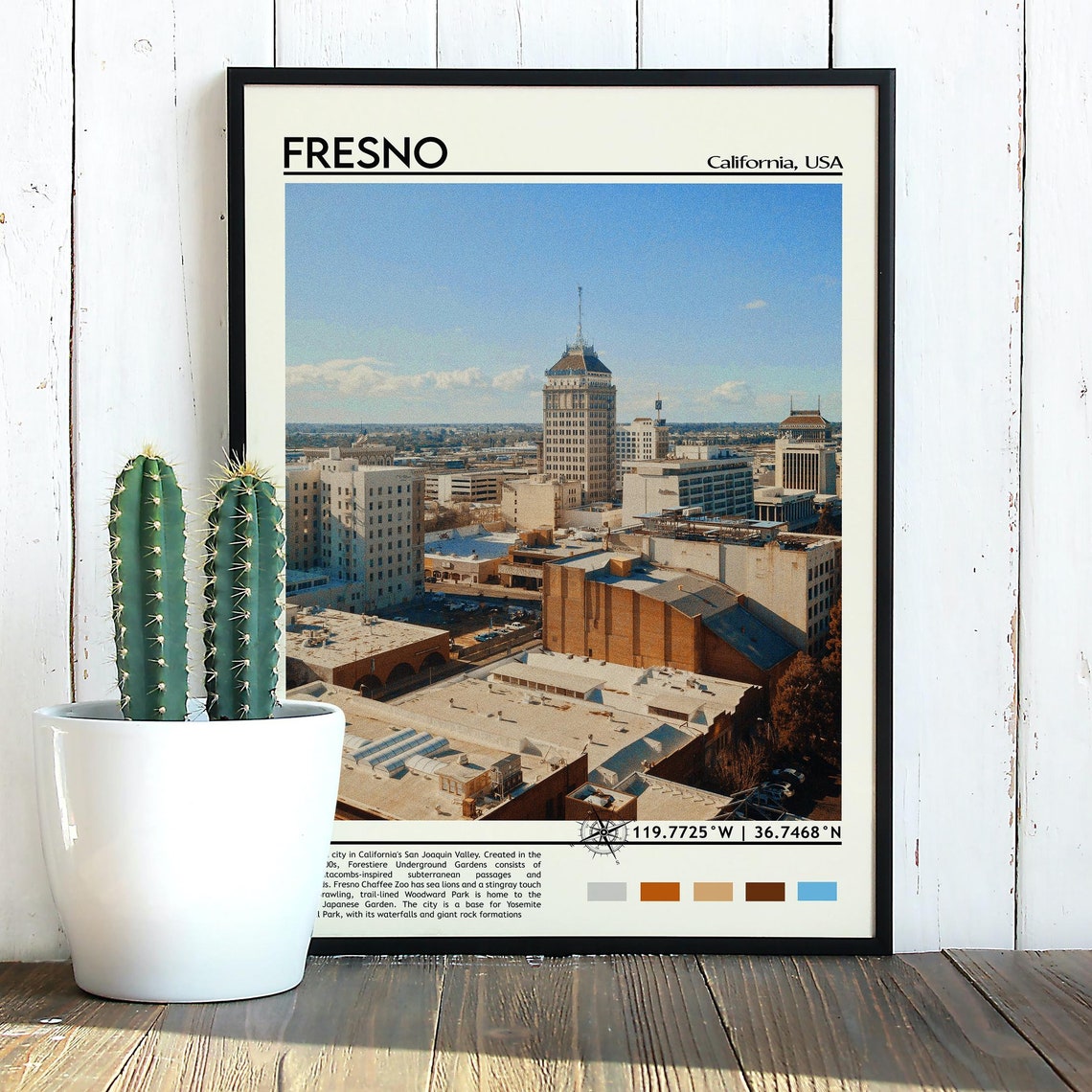 Fresno Print Fresno City Poster Fresno Wall Art Fresno Travel Fresno Art Print Fresno Artwork Fresno Photo Fresno California Print - Image 3